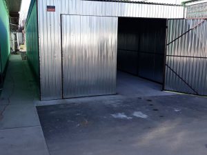 Plechová garáž so spádom strechy dozadu 4x10 Cinkbevonatos