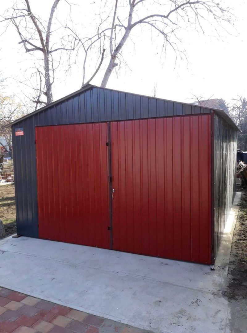 Plechová garáž sedlová strecha 3,5x6
